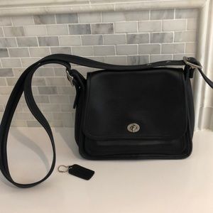 Vintage Coach purse navy with silver hardware